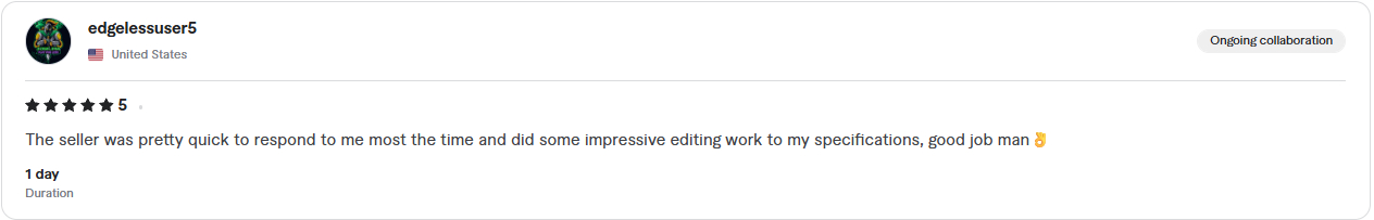 Fiverr client review for Khayam